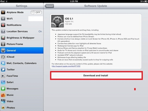 iOS Software Update, Download and Install